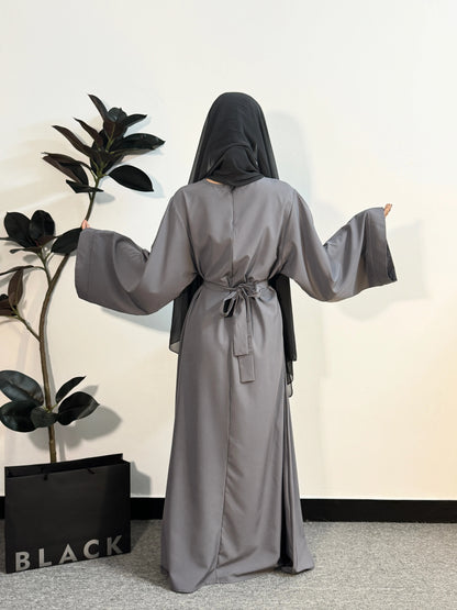 Muslim Abaya Women Kaftan Long Maxi Prayer Dress with Belt Full Sleeve.