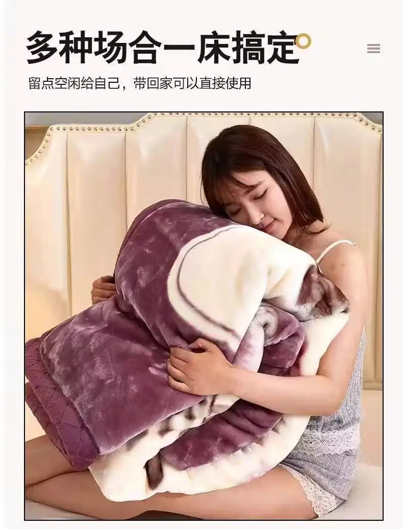 Red Rose Pattern Plush Blanket Upgraded Thickened Cold Resistant Quilt Multi Purpose Machine Wash Skin Friendly Bedding Sheet.