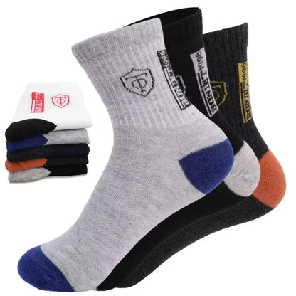 5Pairs Breathable Cotton Sports Stockings Men Bamboo Fiber Autumn and Winter Men Socks Sweat Absorption Deodorant Business Sox.
