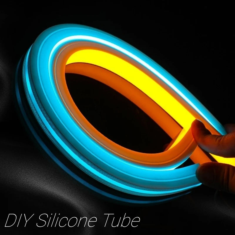 1M-10M Rimless LED Neon Rope Lamp Silicone Tube Diffuser Channel For WS2811 WS2812B Recessed Outdoor Ribbon Flexible Strip Light.