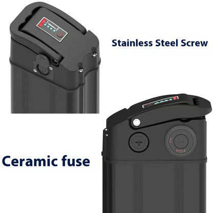 Silver Fish 36V/48V/60V 10Ah 20A lithium battery pack suitable for 1800W handheld folding two wheeled scooter battery+5A charger.