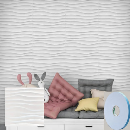 12/20/30pcs 3D pvc wall panels for indoor wall decoration, for living room hall bedroom hotel office,including tape