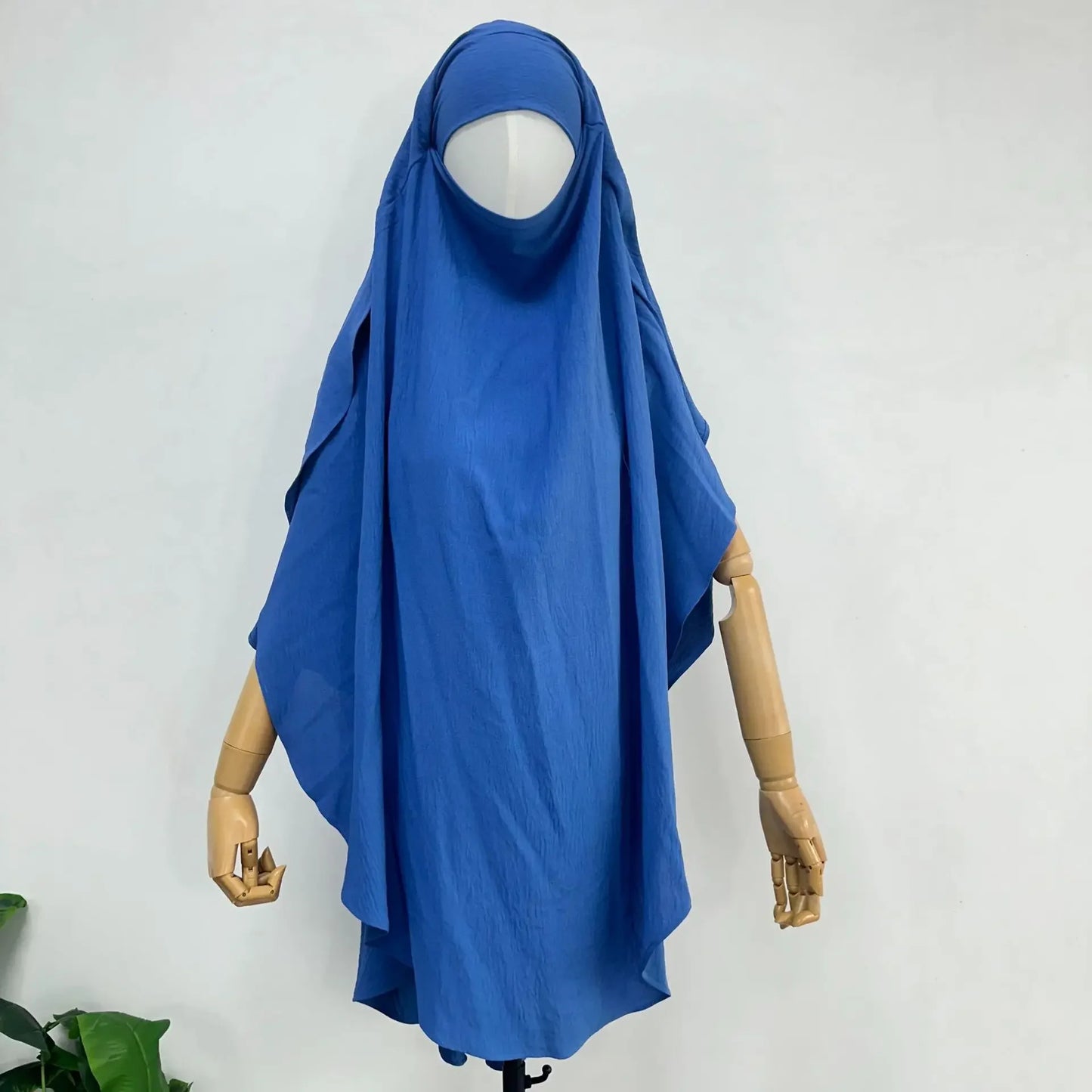 2025 Summer Muslim Women's Hijabs Traditional Soft Plain Scarf Khimar One Layer Stretch Soft Split Traditional Zip Chador.