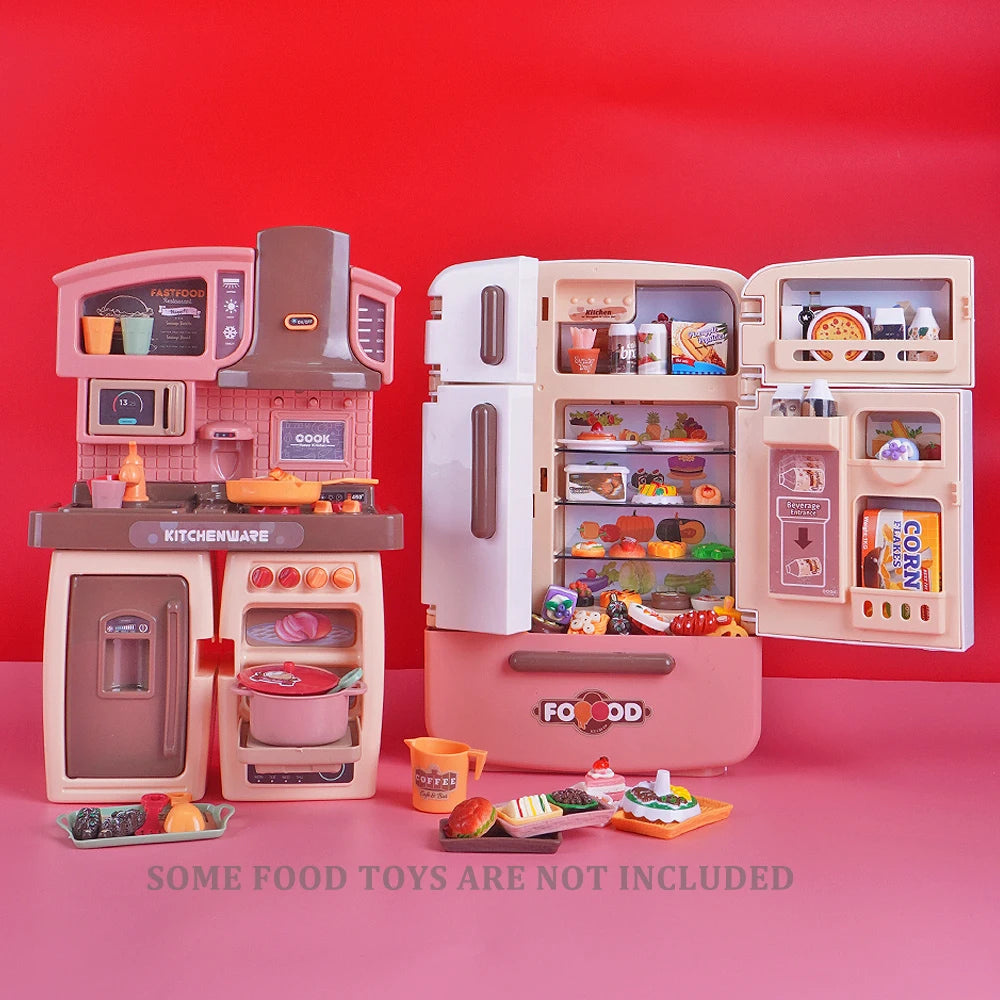Cute Simulation Microfilm Furniture Double Door Refrigerator 1:12 Dollhouse Kitchen Model Decorations For Girl Birthday Gifts.