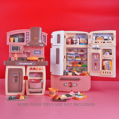Cute Simulation Microfilm Furniture Double Door Refrigerator 1:12 Dollhouse Kitchen Model Decorations For Girl Birthday Gifts.