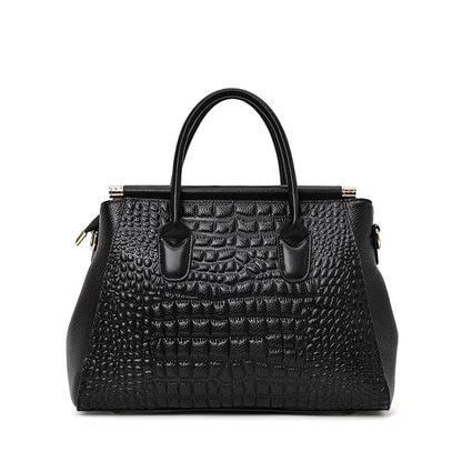 Aidrani Genuine leather women's handbag, fashion crocodile pattern design, high-end luxury cowhide bag large capacity.