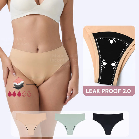 Seamless Women's Leakproof Period Panties Breathable Reusable Washable Tampon-free Menstrual Underwear period Sanitary Pants.