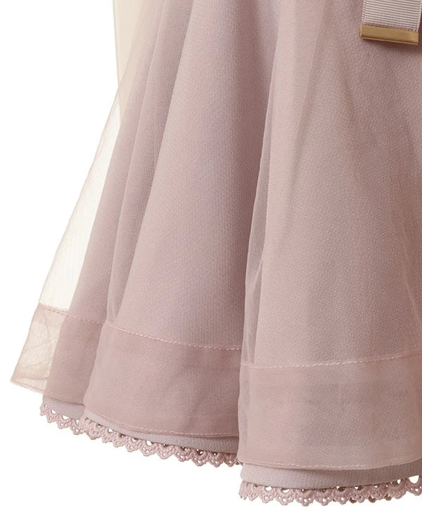 Japanese Liz New Summer Lace Edge Leather Ring High Waist Pleated Skirt Ribbon Bow All-match Short Skirts Big Bow Lolita Blouses