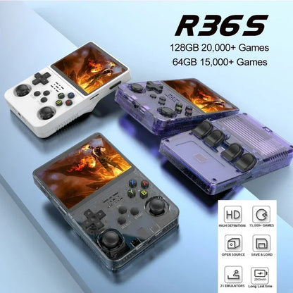 256G Open Source R36S Video Game Console Linux System 3.5 Inch IPS Screen Portable Pocket Video Player 64G/128G best Game gift.