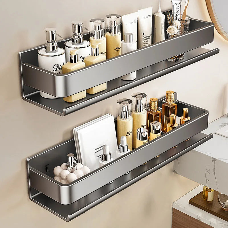 Badezimmermöbel, multifunktionales Aufbewahrungsregal für Dusche, ohne Bohren, Shampoo-Halter, Zubehör, Organizer, Regale, Zuhause