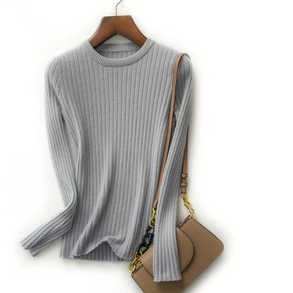 Frauen Pullover Oansatz Herbst Winter Grundlegende Pullover Warme Casual Pulls Jumper Koreanische Langarm Solide Strickwaren Bodenbildung Top