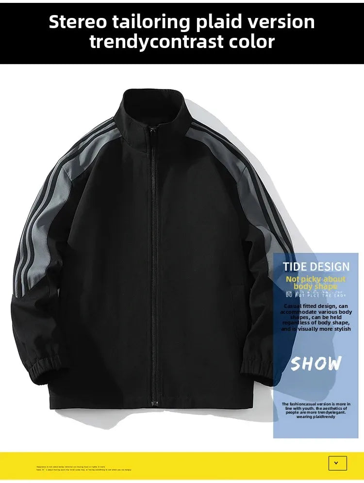 Cool Casual Sports Suit for Teenage Boys Large Size Trendy Workwear Pants Included One Complete Set Handsome Male Apparel.