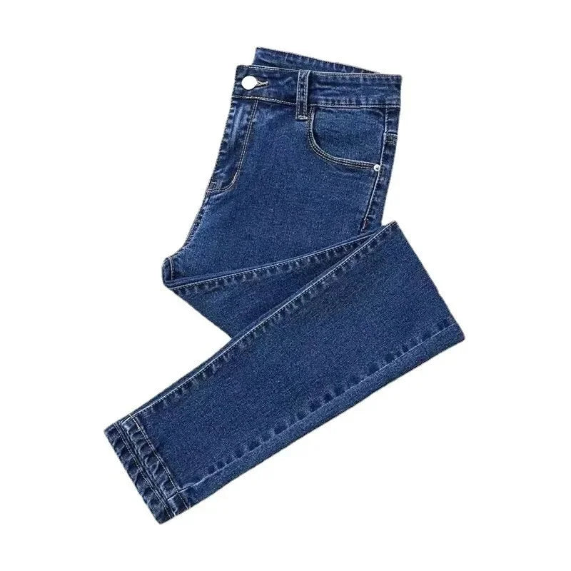 High Waist Slim Fit Women's Jeans High Elasticity Spring Autumn Black Pencil Pants Korean Style plus Size Body Shaping.