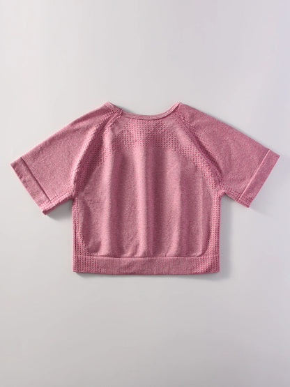 Women Seamless Yoga T-Shirt Fitness Crop Top Workout Gym Shirts Short Sleeve Quick-drying Yoga T-shirts Sportswear Female.