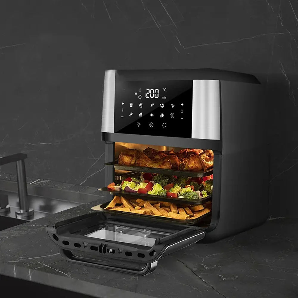 4/5/6/7/10/12L Electric Air Fryers Oil-free Automatic Household Kitchen 360°Baking Convection Oven Deep Fryer without Oil.