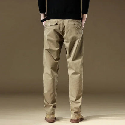 97% Cotton Men Casual Trousers Solid Color Slim Fit Men's Pants New Winter Autumn High Quality Classic Business Pant Male.