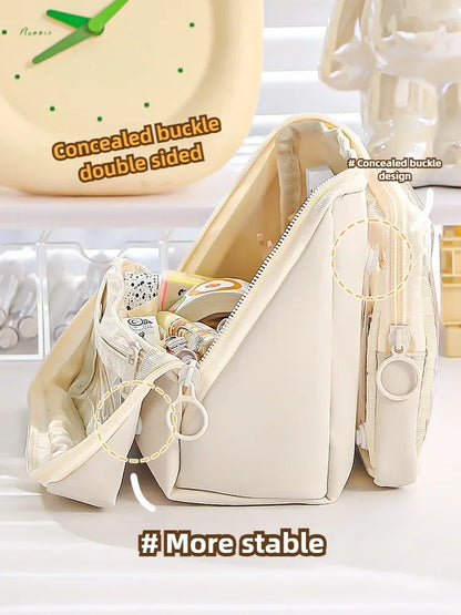 Neue 9-lagige doppelseitige abnehmbare Bleistifttasche mit großem Fassungsvermögen, wendbare Schreibwarentasche für Studenten, multifunktionale Aufbewahrungstasche.