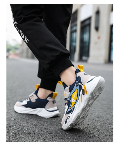 Kids Boy Fashion Trend Casual Sneaker Non-Slip Children's Sports Shoes Breathable Mesh Comfortable Wear.