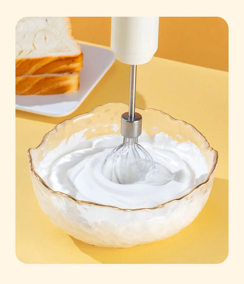 Electric Food Mixer Handheld 3 Gear Cake Cream Mixer Wireless Rechargeable Food Blender Egg Beater Whisk Tool Milk Frother.
