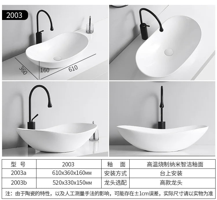 Arbeits platte Waschbecken Seite Entwässerung Keramik Waschbecken Balkon Waschbecken Kunst becken Einzel becken quadratischer Kreis