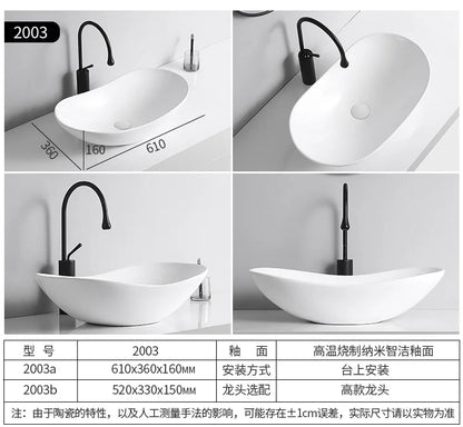 Arbeits platte Waschbecken Seite Entwässerung Keramik Waschbecken Balkon Waschbecken Kunst becken Einzel becken quadratischer Kreis