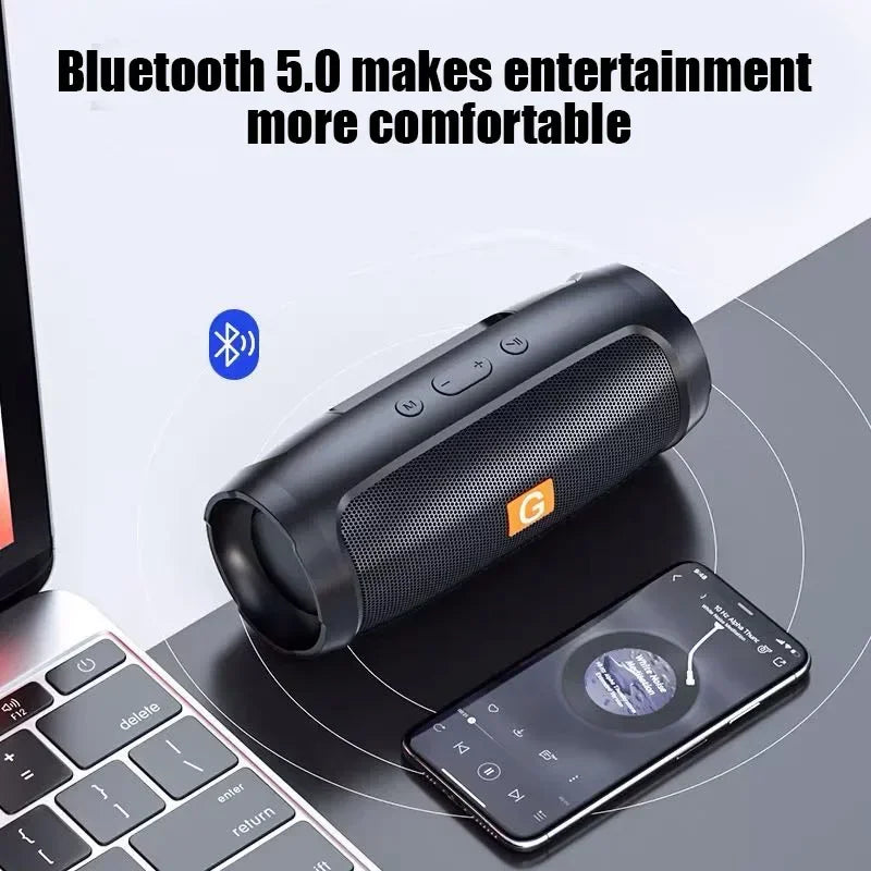 Portable Subwoofer Bluetooth Speakers Outdoor Stereo Surround Waterproof Loudspeaker Wireless Sound Box Support FM Radio TF Card.