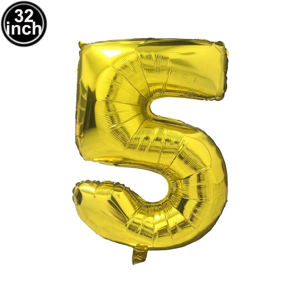 Blauer Ballon mit großen Zahlen, 32 Zoll, 0, 1, 2, 3, 4, 5, 6, 7, 8, 9, Geburtstag, Bachelorette-Luftballons, Figur, Golob-Party-Ballon-Dekoration