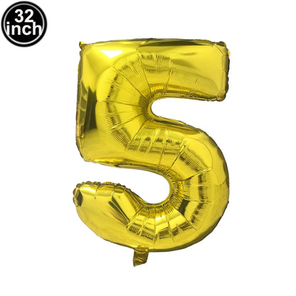 Blauer Ballon mit großen Zahlen, 32 Zoll, 0, 1, 2, 3, 4, 5, 6, 7, 8, 9, Geburtstag, Bachelorette-Luftballons, Figur, Golob-Party-Ballon-Dekoration