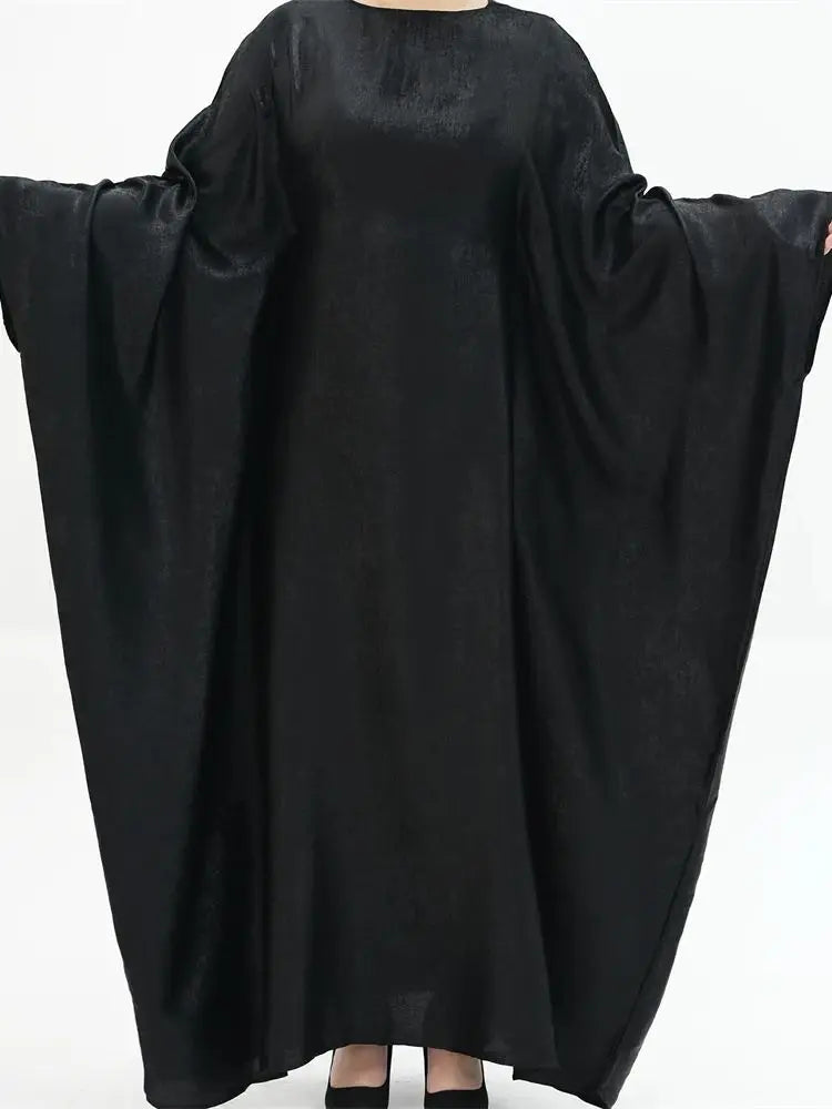 Gradient Color Shiny Batwing Satin Maxi Abaya Dubai Luxury 2024 Abayas For Women Muslim Kaftan Dress Islam Caftan Marocain Femme