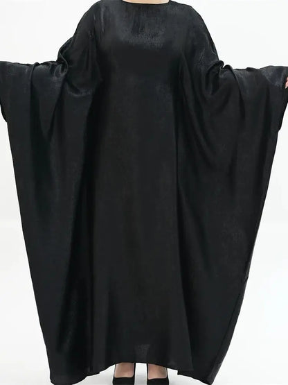 Gradient Color Shiny Batwing Satin Maxi Abaya Dubai Luxury 2024 Abayas For Women Muslim Kaftan Dress Islam Caftan Marocain Femme