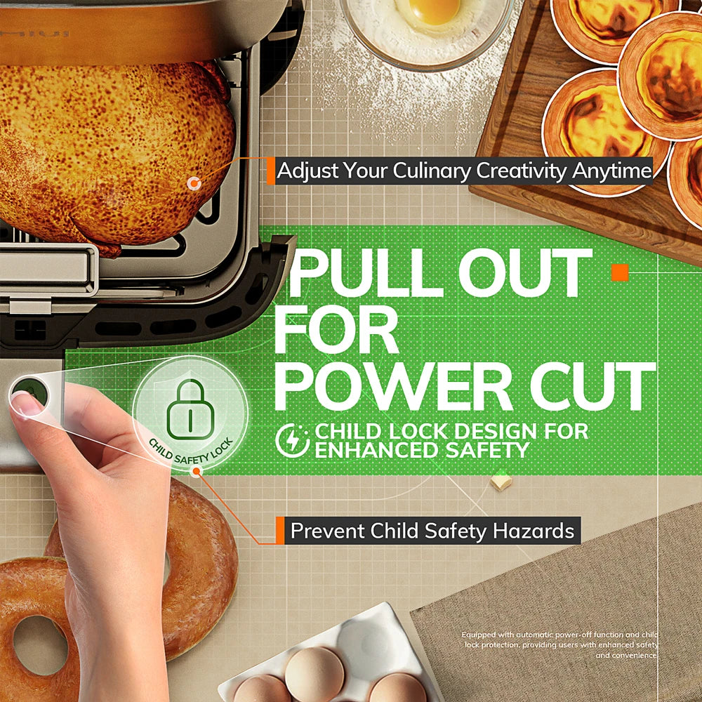 5L Air Fryer, Electric Hot fryer Oven Oilless Cooker with Touch Control & Nonstick Basket & Visible Window, Family Size.