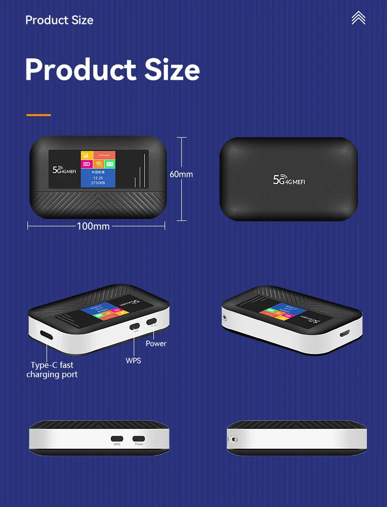 WiFi6 Lte Router 4G SIM Wifi Portable Mifi Pocket Hotspot WiFi Extender Compatible with 5G SIM Cards Type-C Port 3000mAh Battery.