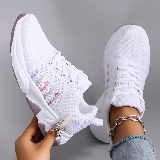 Frühling neue Damen Sportschuhe, modische, atmungsaktive, leichte, rutsch feste, verschleiß feste, lässige Sportschuhe, flache Schuhe