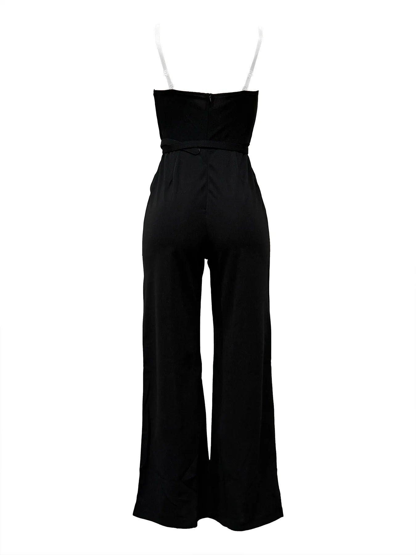 CM.YAYA Women Wide Leg Strapless V-neck Sleeveless Jumpsuits 2025 Summer OL Beach Night Club Party Street One Piece Suit Romper