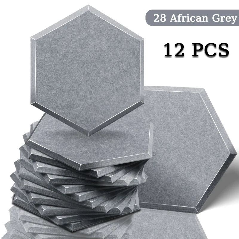 TOUO Acoustic Panel Sound Proof Decorative Wall Panels 12 PCS Acoustic Insulator High Density Noise Absorbing Isolator