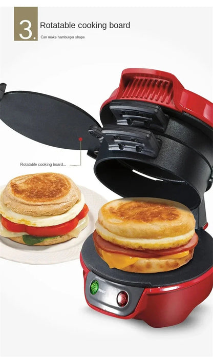 Household Breakfast Burger Machine Hamburg Sandwich Maker 220V Bread Muffin Maker Non Maker Stick Plates Electric Burger Maker.