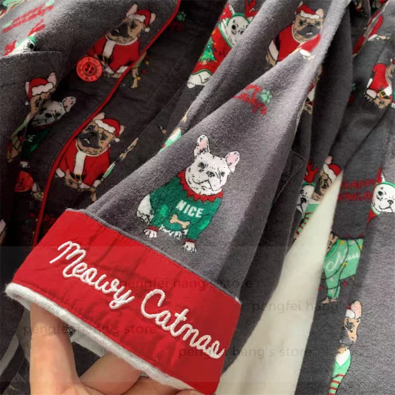 2025 Autumn Winter Homewear Women Pajamas Suit Christmas Party Cartoon Pjs Loungewear Lady Sleepweawr Cotton Nightwear Outfit.