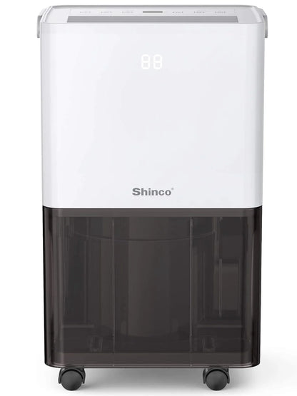 SHINCO Electric Dehumidifier, 10 L, Room Dehumidifier with Moisture Sensor, for 45 m³ (15 m²), Energy Saving, Drain Hose.