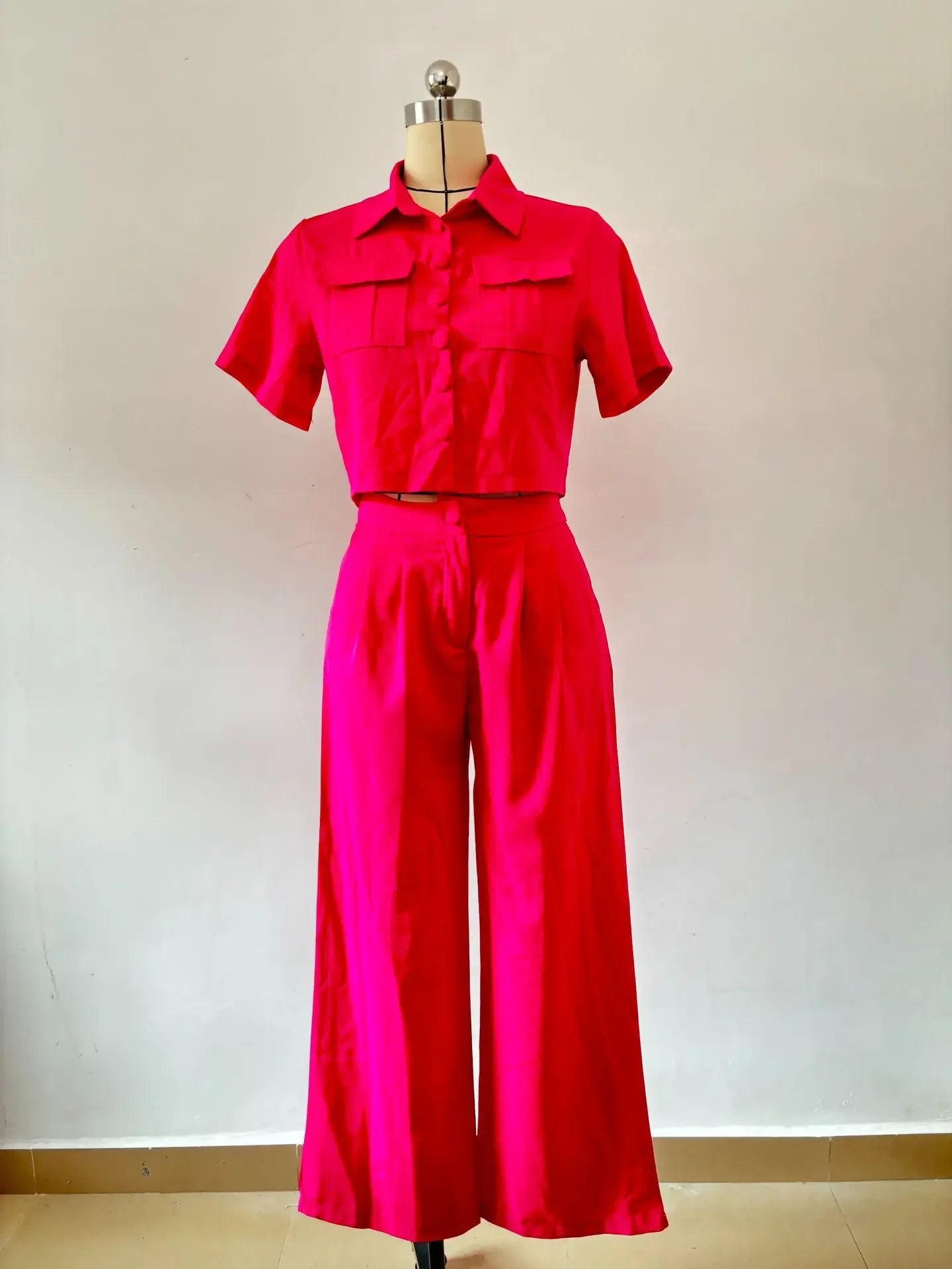 Y2k Crop Tank Top & Wide Leg Pants Set Vest Green 2024 Matching Sets Summer Vintage Boho High Waist Loose Work Suit Streetwear.