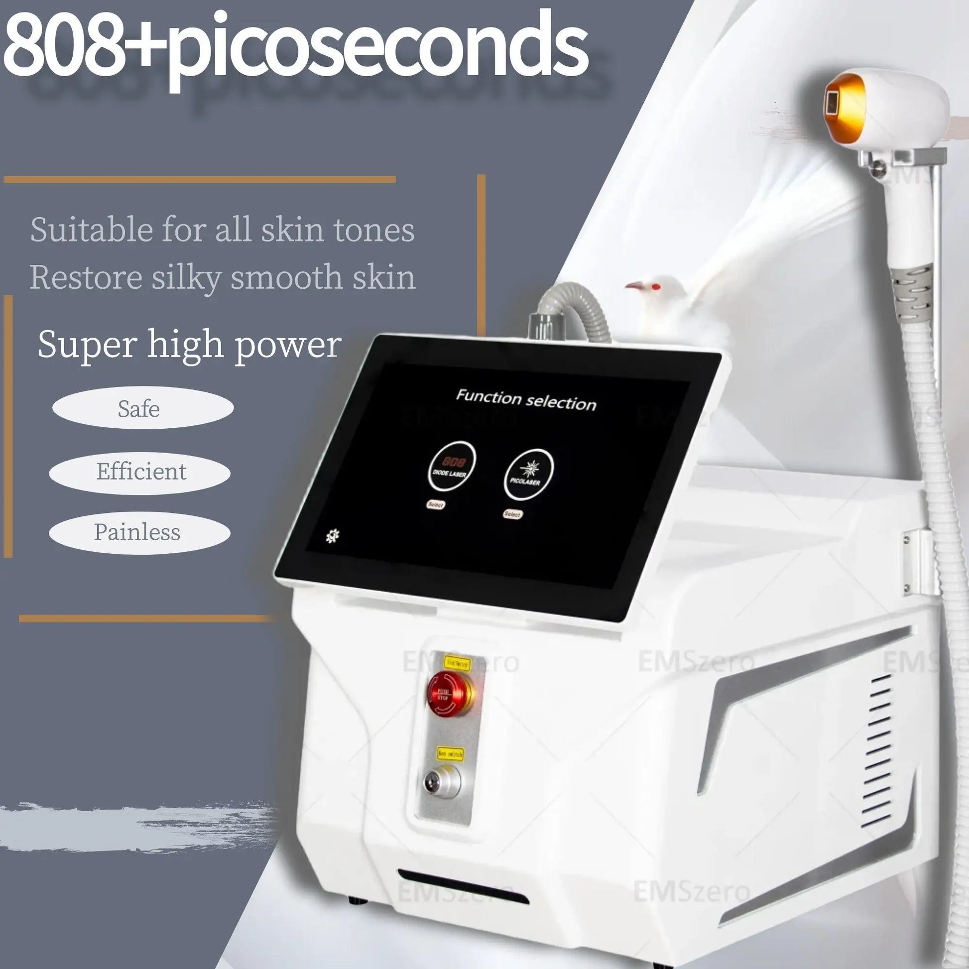 3000W Diode Laser Freezing Point Painless Hair Removal Picosecond Laser 532/1220/1064/755 Tattoo Removal Two In One Machine.