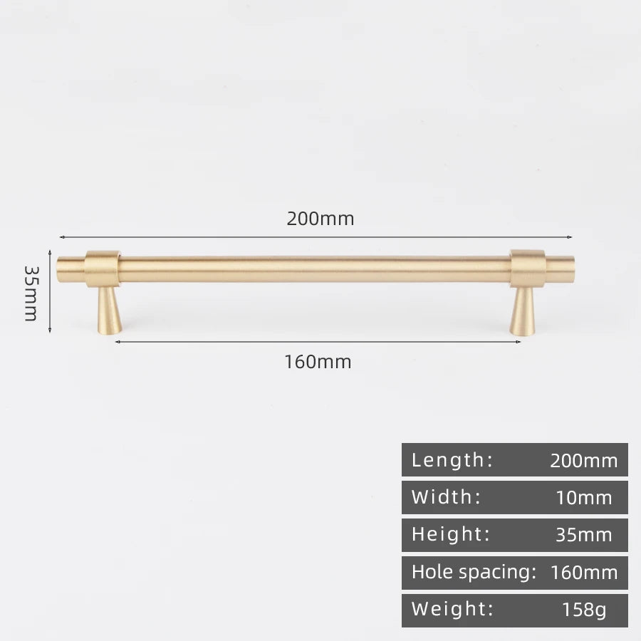 KEDLO Solid Brass Brushed Antique Brass Bronze 500mm Pull Drawer Knobs T Bar Kitchen Cabinet Handle