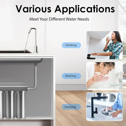 TSTUF 0.01μm Ultra-Filtration Under Sink Water Filter, Stainless Steel Water Filter for Sink, 5X Service Life.