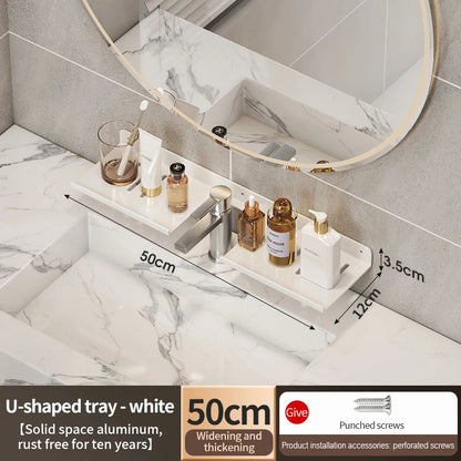 Badezimmerregal aus Aluminium, Badezimmerregal, WC-Lagerregal, WC- und Küchenregal, zum Aufhängen an der Wand, stanzfreies Regal