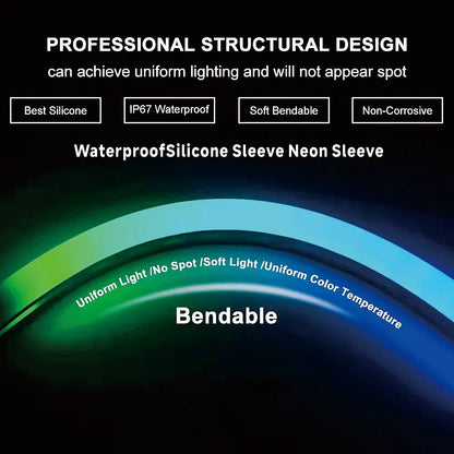 IP67 Waterproof Flexible LED Neon Silicone Light Tube for WS2812B WS2811 5050 RGB 5mm 8mm 10mm 12mm PCB Light Strip.