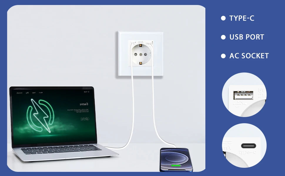 BSEED EU Standard Einzigen Steckdose Doppel Glas Steckdosen Triple Steckdosen Steckdose Für Home Office Schlafzimmer 16A.