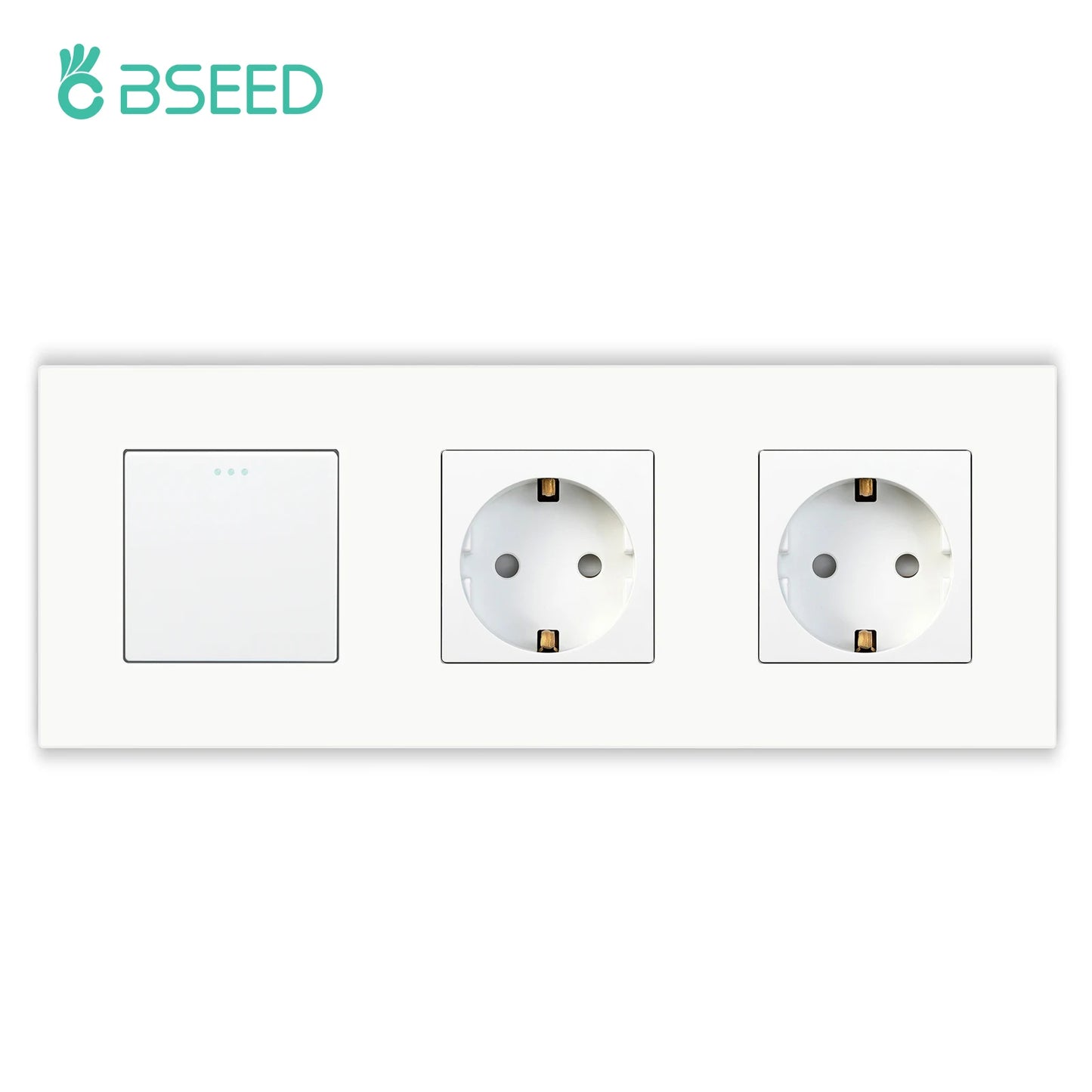BSEED EU-Wandsteckdosen Typ C USB-Steckdosen Doppelte Steckdosen Dreifachsteckdosen Kunststoffrahmen Deutschland Steckdose mit Dual-USB.