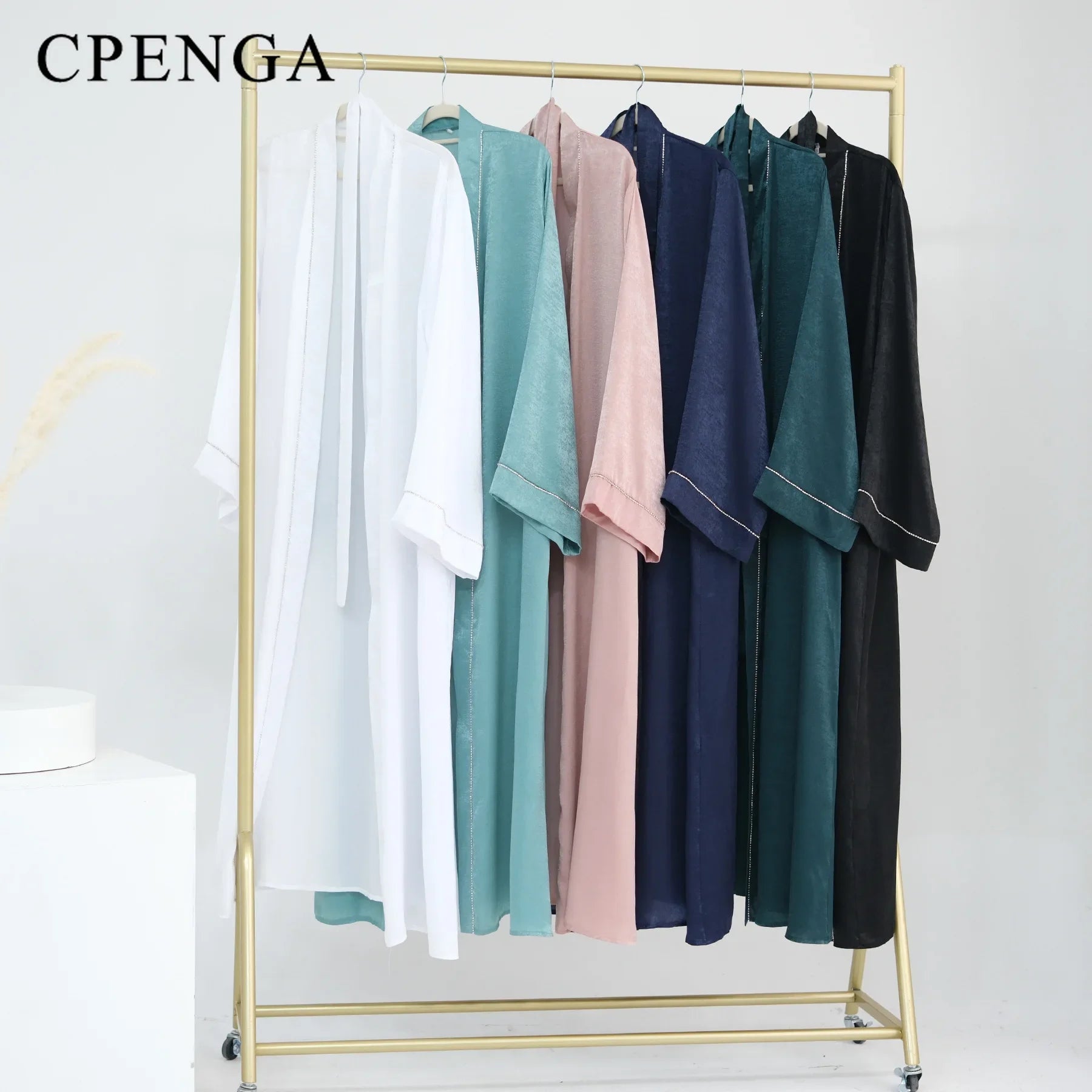 2024 Muslim Modest Cardigan for Women Eid Arab Abaya Dubai Dress Islamic Daily Long Sleeve Clothing Turkey Solid Color Coat Robe.