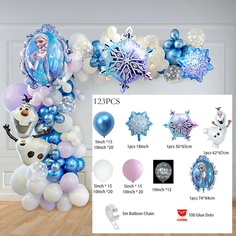 Disney gefroren Geburtstag Dekorationen Mädchen Papier Geschirr Teller Servietten Tassen Schnee königin Geburtstag Deko Hintergrund Luftballons Lieferungen