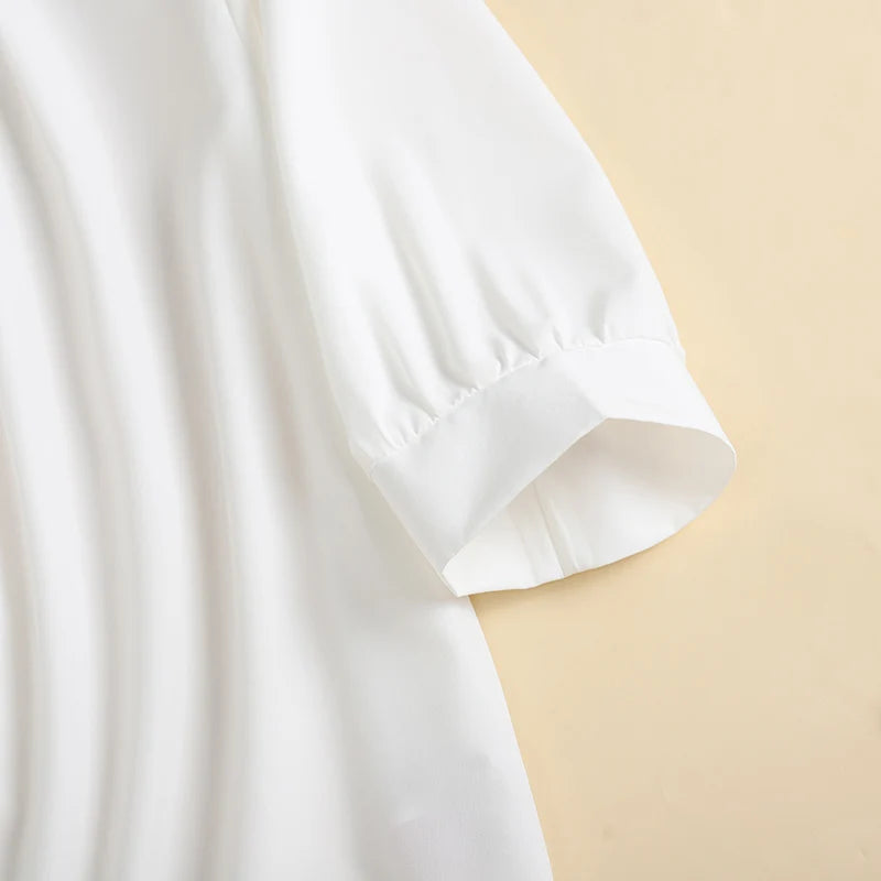 ZANZEA Fashion Stand Collar Blouse Woman 3/4 Sleeve Solid Color Tunic Tops Female Casual Loose Shirt Elegant Party Blusas Mujer