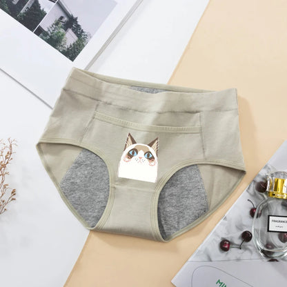 Women's Panties UnderwearLeakproofBreathable Briefs MenstrualPants PlusSizeWaterproof Mid Waist Organic Cotton Protective Briefs